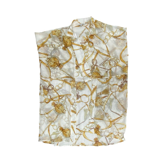 Swimwear Cover-Up By Fashion Nova In Gold & White, Size:1X