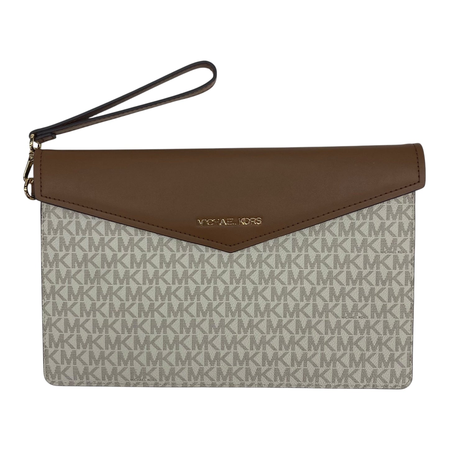 Wristlet Designer By Michael Kors In Brown & Cream, Size:Large