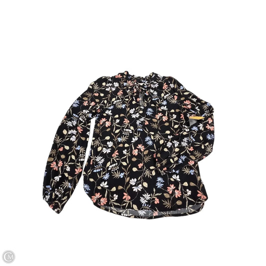 Top Long Sleeve By Loft In Floral Print, Size: Xsp