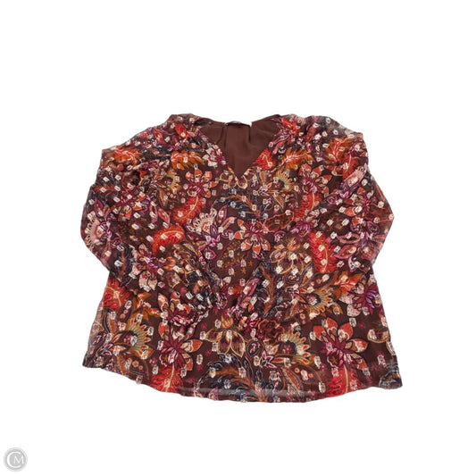 Top Long Sleeve By Loft In Brown, Size: Xxs