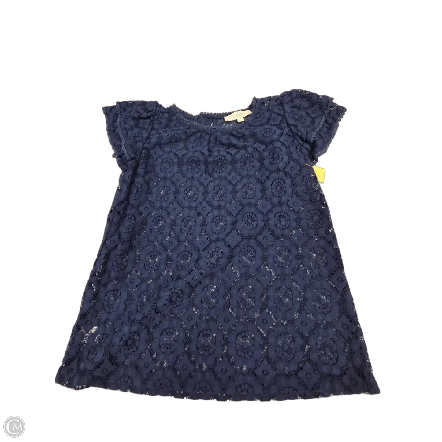 Top Short Sleeve By Loft In Navy, Size: Xxsp