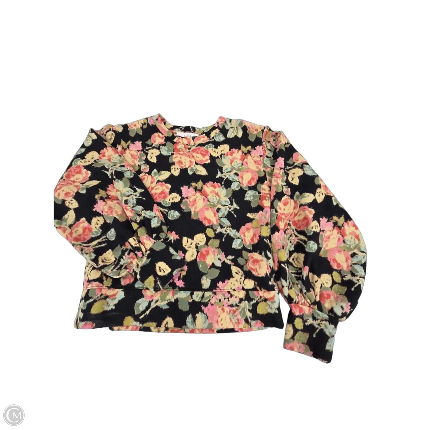 Sweatshirt Crewneck By Loft In Floral Print, Size: Xxs