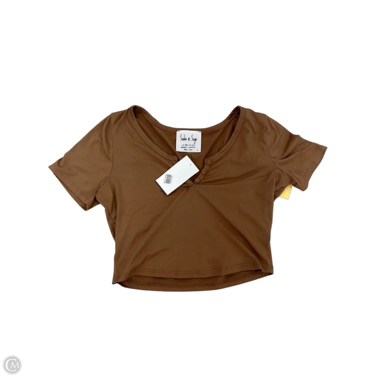 Top Short Sleeve Basic By Sadie & Sage In Brown, Size: S