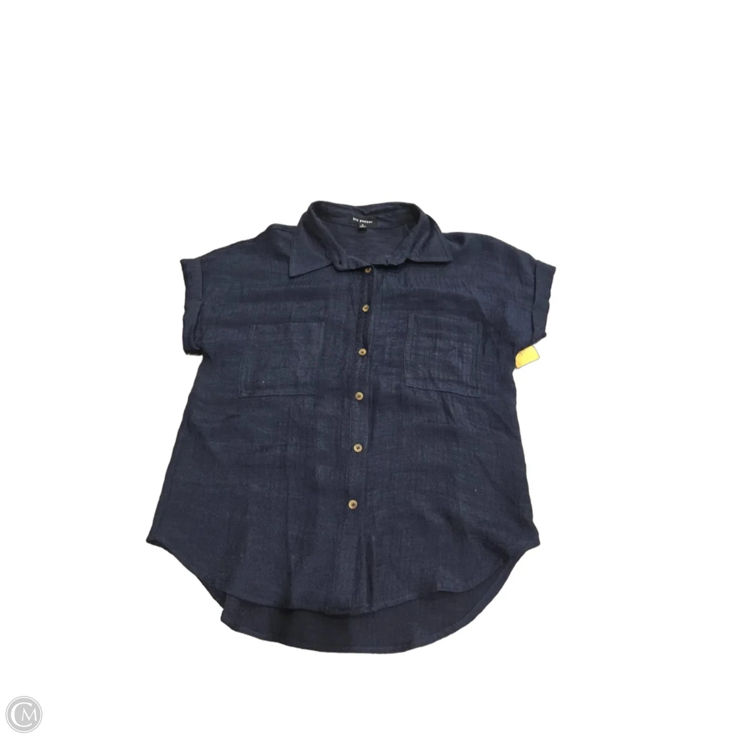 Top Short Sleeve By Blu Pepper In Navy, Size: S