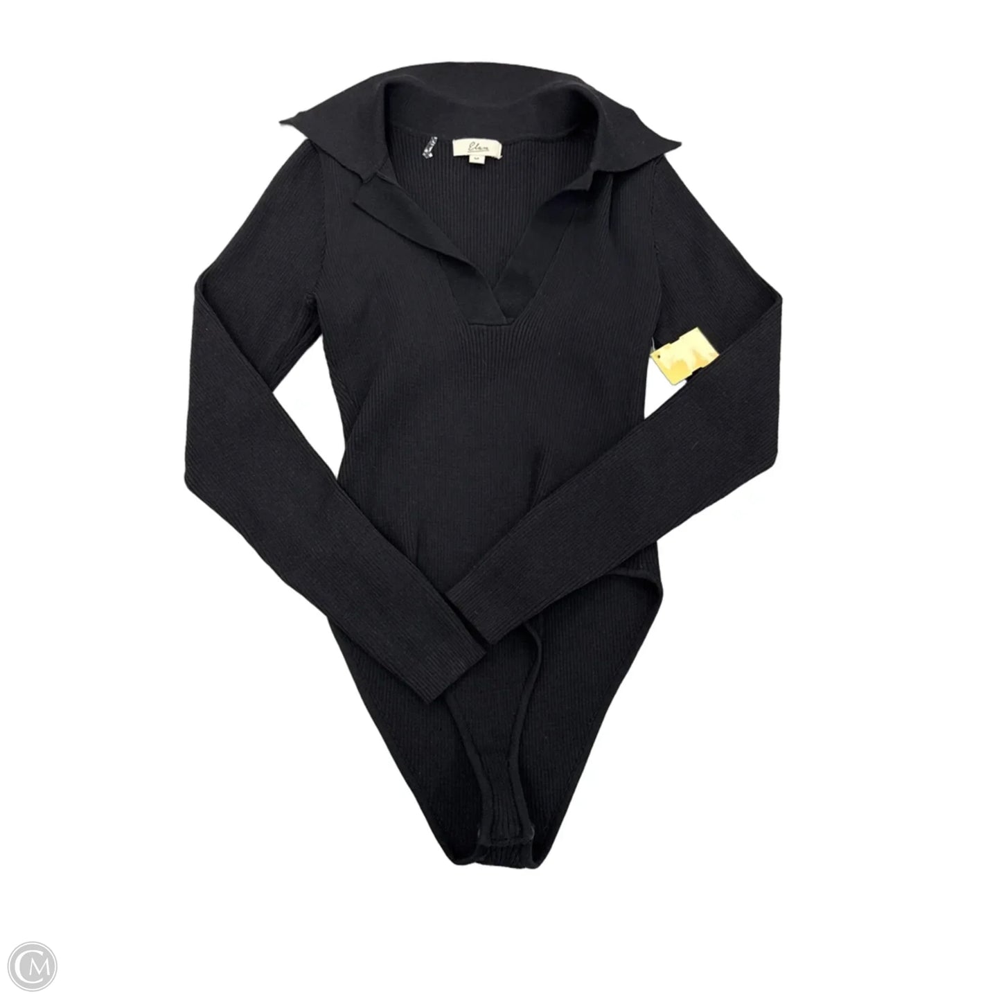 Top Long Sleeve By Elan In Black, Size: M