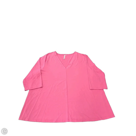 Top 3/4 Sleeve By Lulu B In Pink, Size: Xl