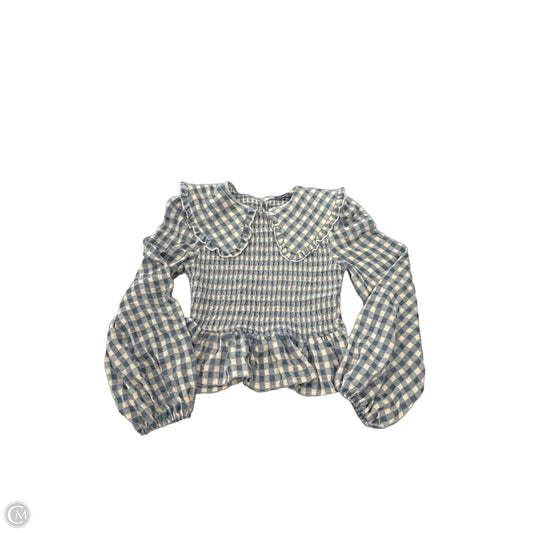 Top Long Sleeve By Shein In Blue & Cream, Size: Xs