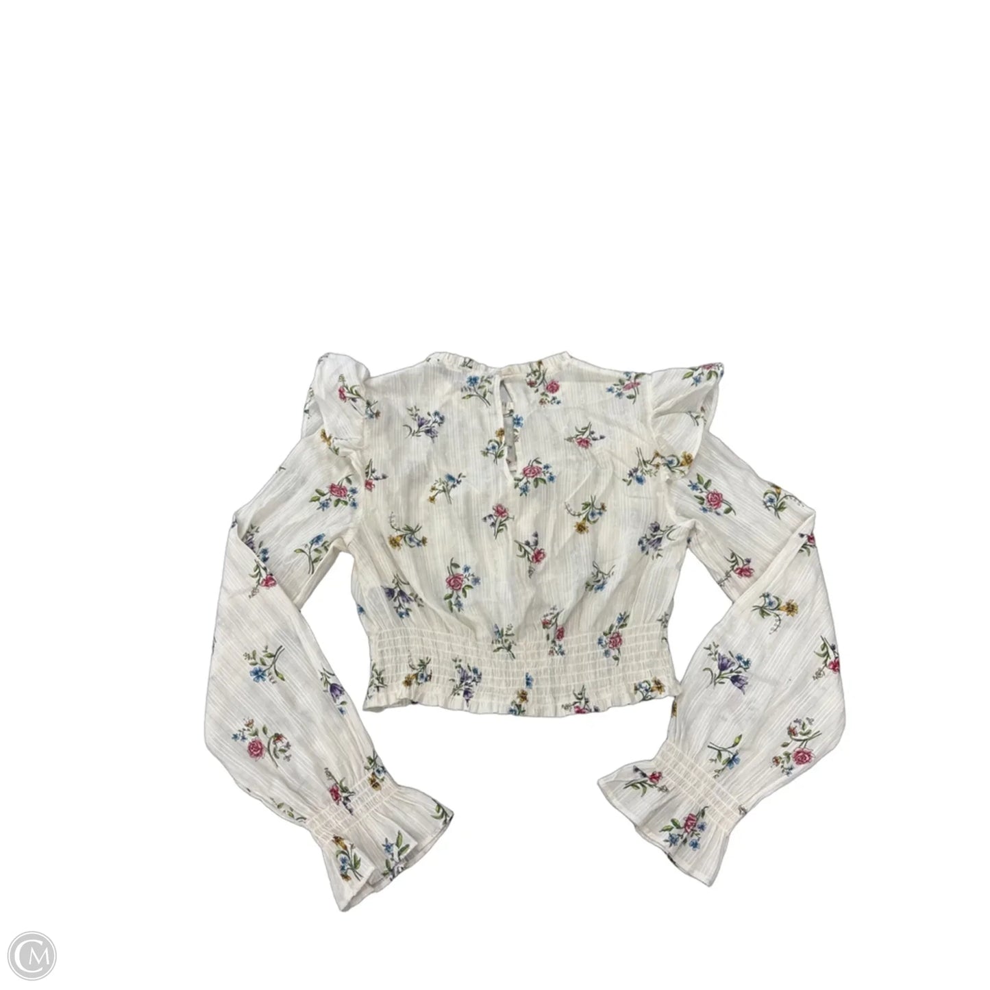 Top Long Sleeve By Zara In Floral Print, Size: S