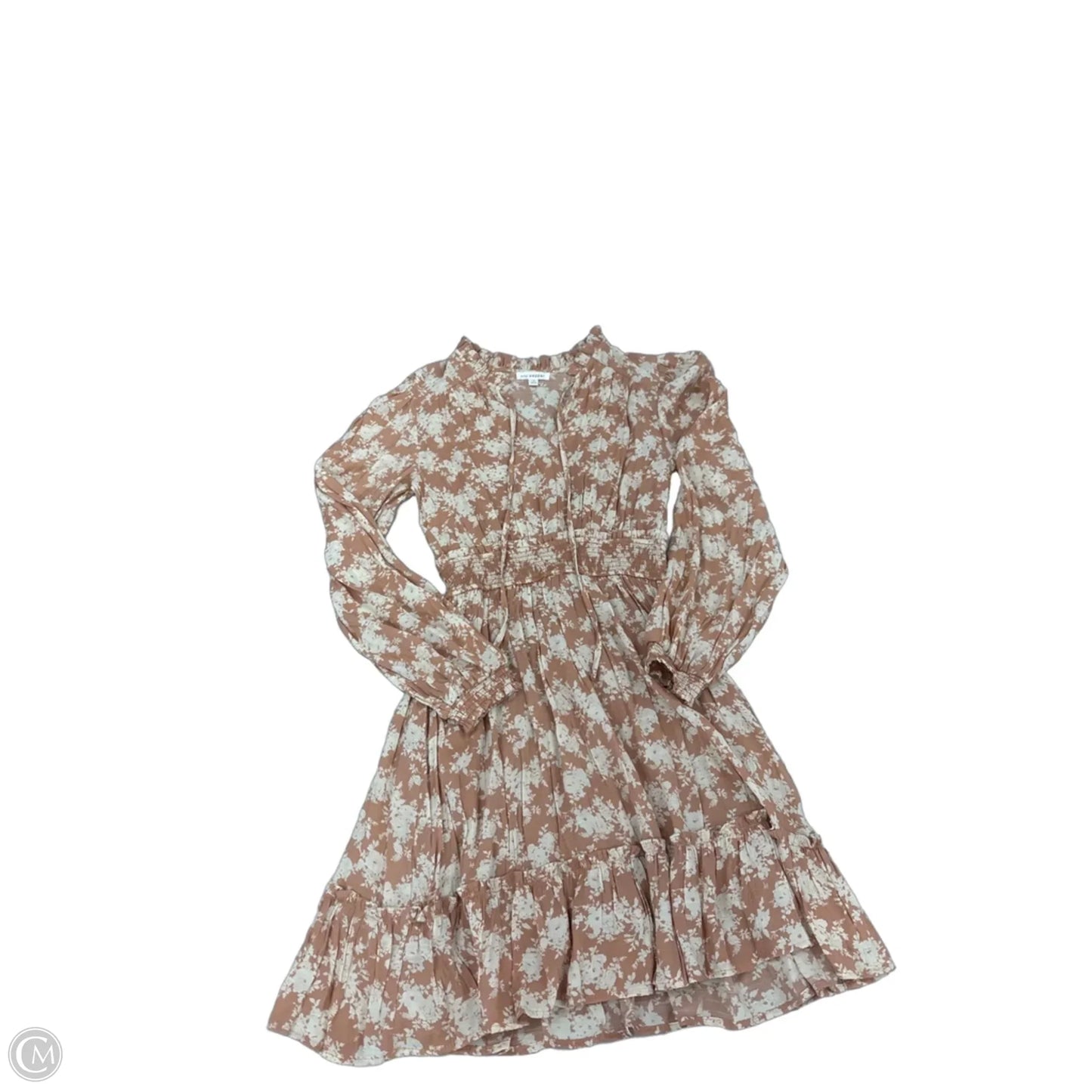 Dress Casual Short By Blu Pepper In Tan & White, Size: S