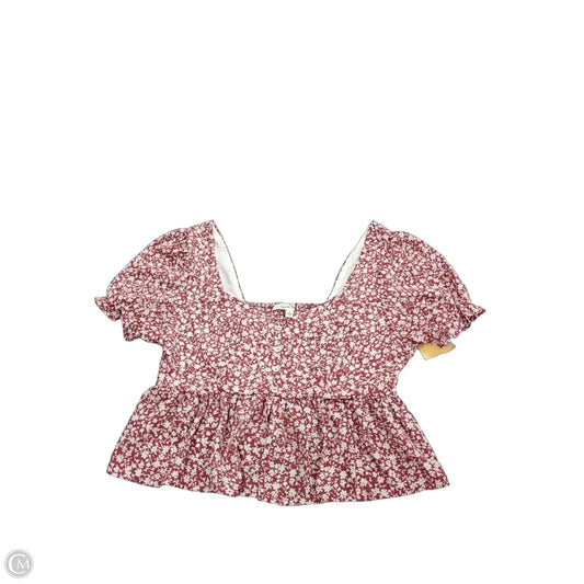 Top Short Sleeve By Love Tree In Floral Print, Size: L