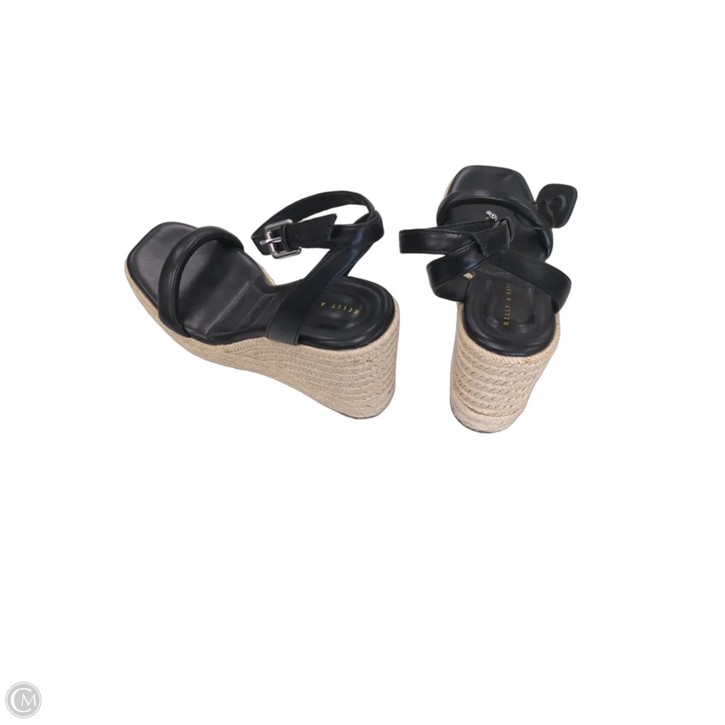 Sandals Heels Wedge By Kelly And Katie In Black, Size: 9.5