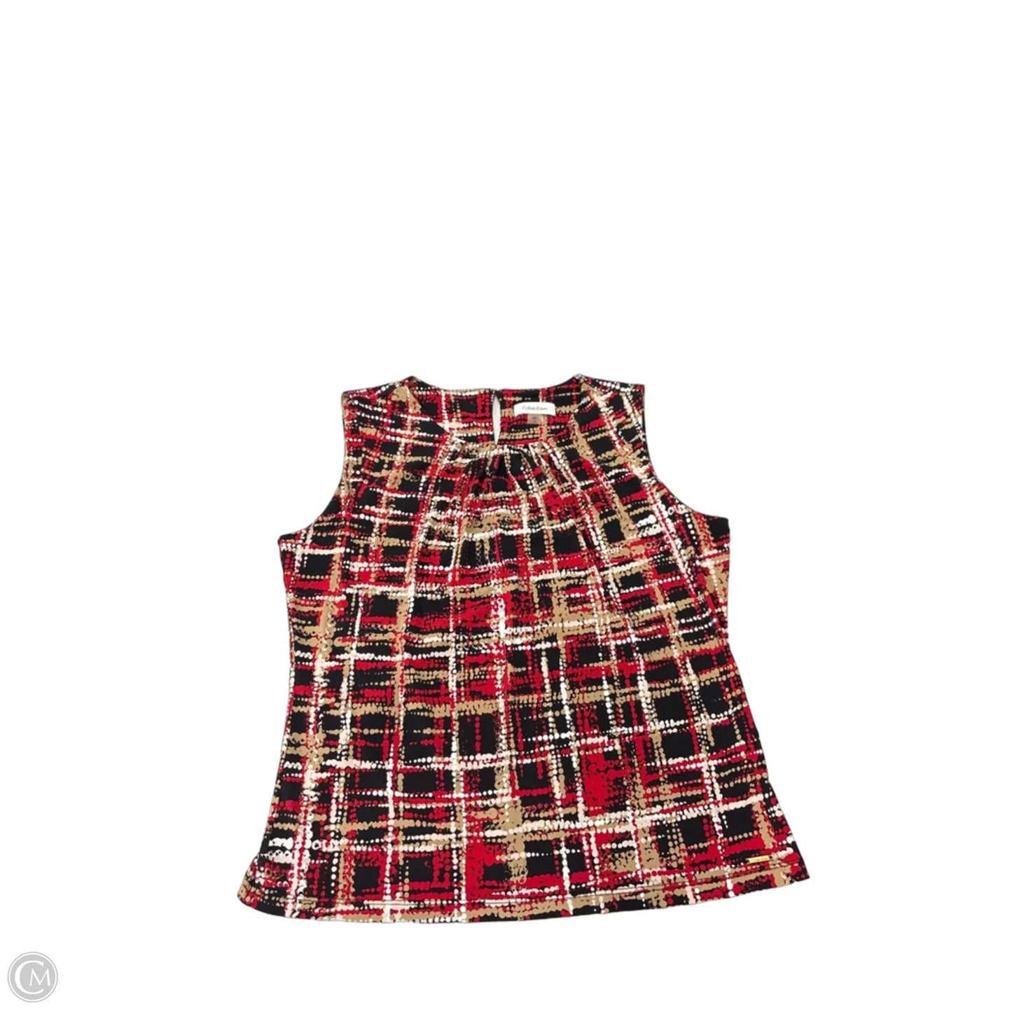 Tank Top By Calvin Klein In Red & Tan, Size: Xl