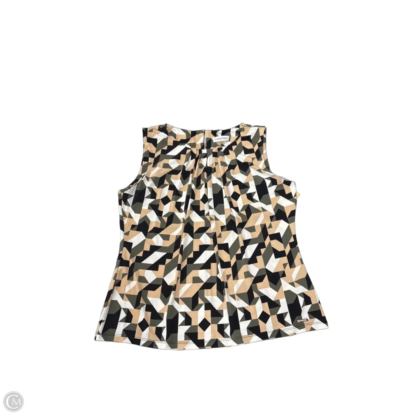 Tank Top By Calvin Klein In Green & Tan, Size: Xlp