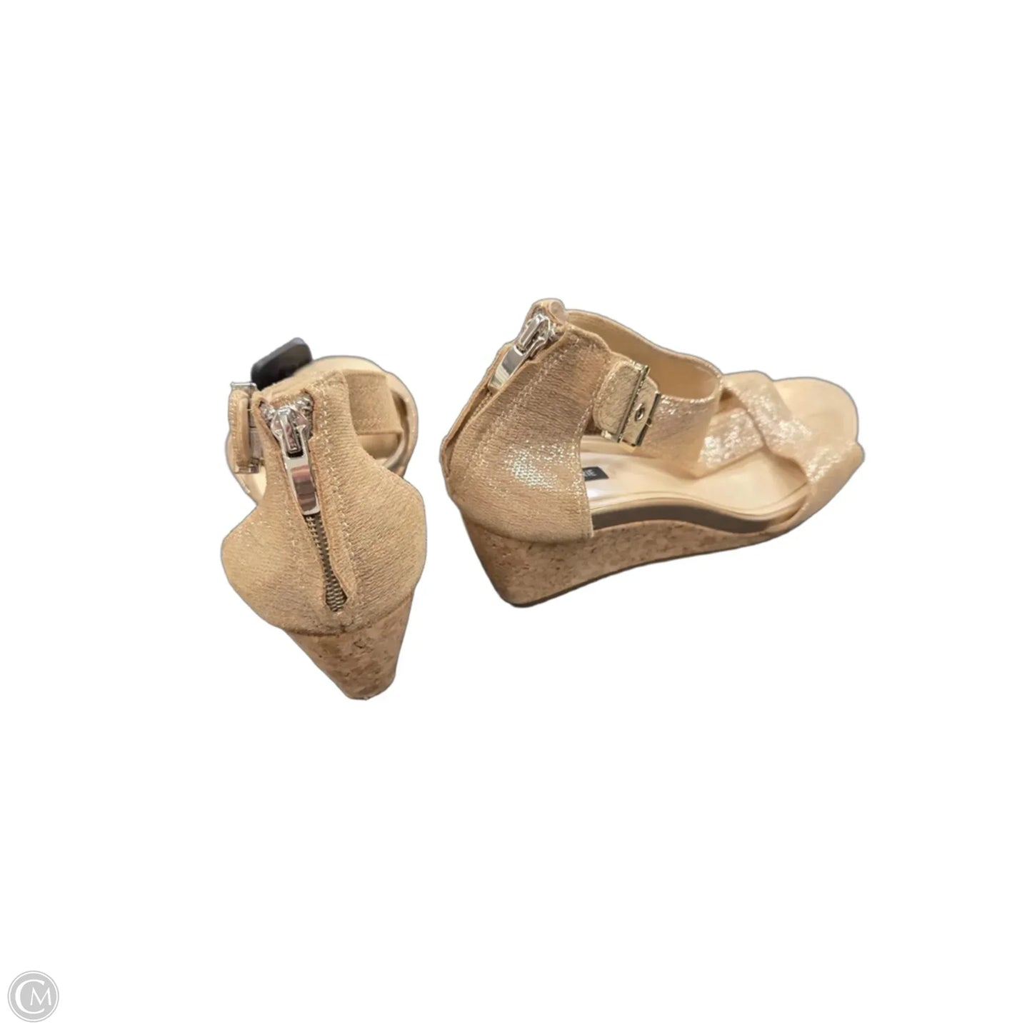 Shoes Heels Wedge By Alex Marie In Gold, Size: 8