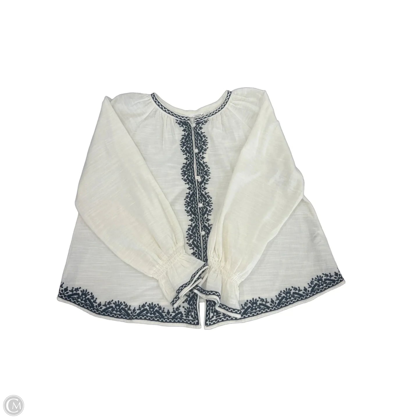 Top Long Sleeve By Zara In Cream, Size: M