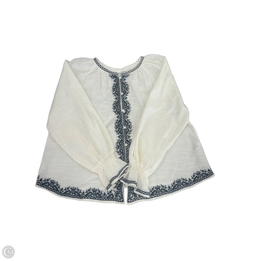 Top Long Sleeve By Zara In Cream, Size: M