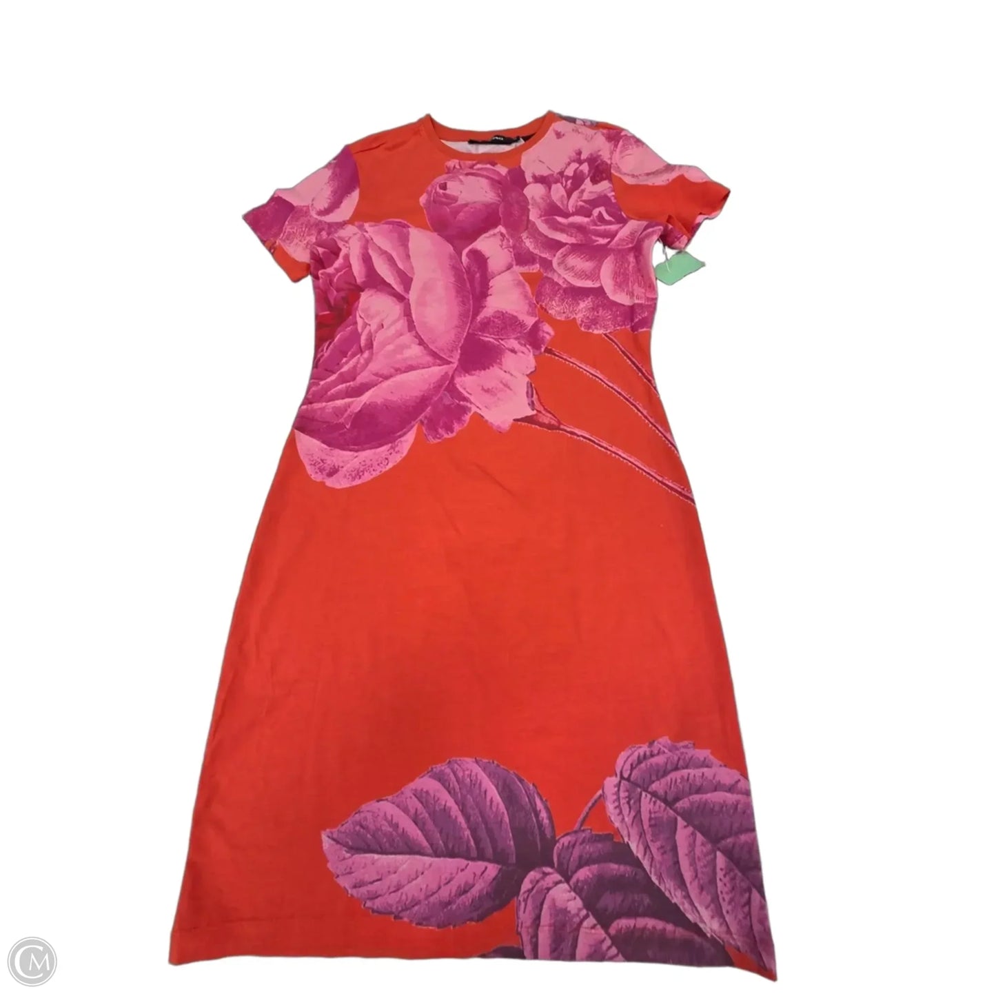 Dress Casual Midi By Desigual In Pink & Red, Size: M