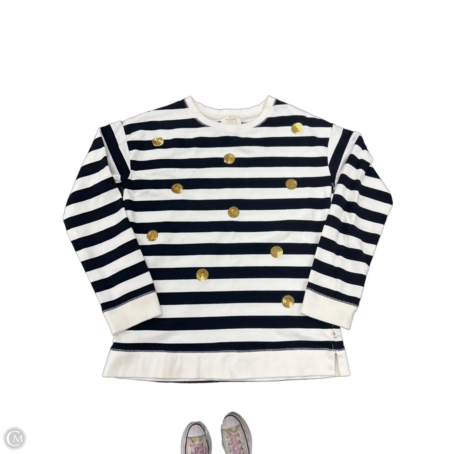 Top Long Sleeve Designer By Kate Spade In Striped Pattern, Size: Xl
