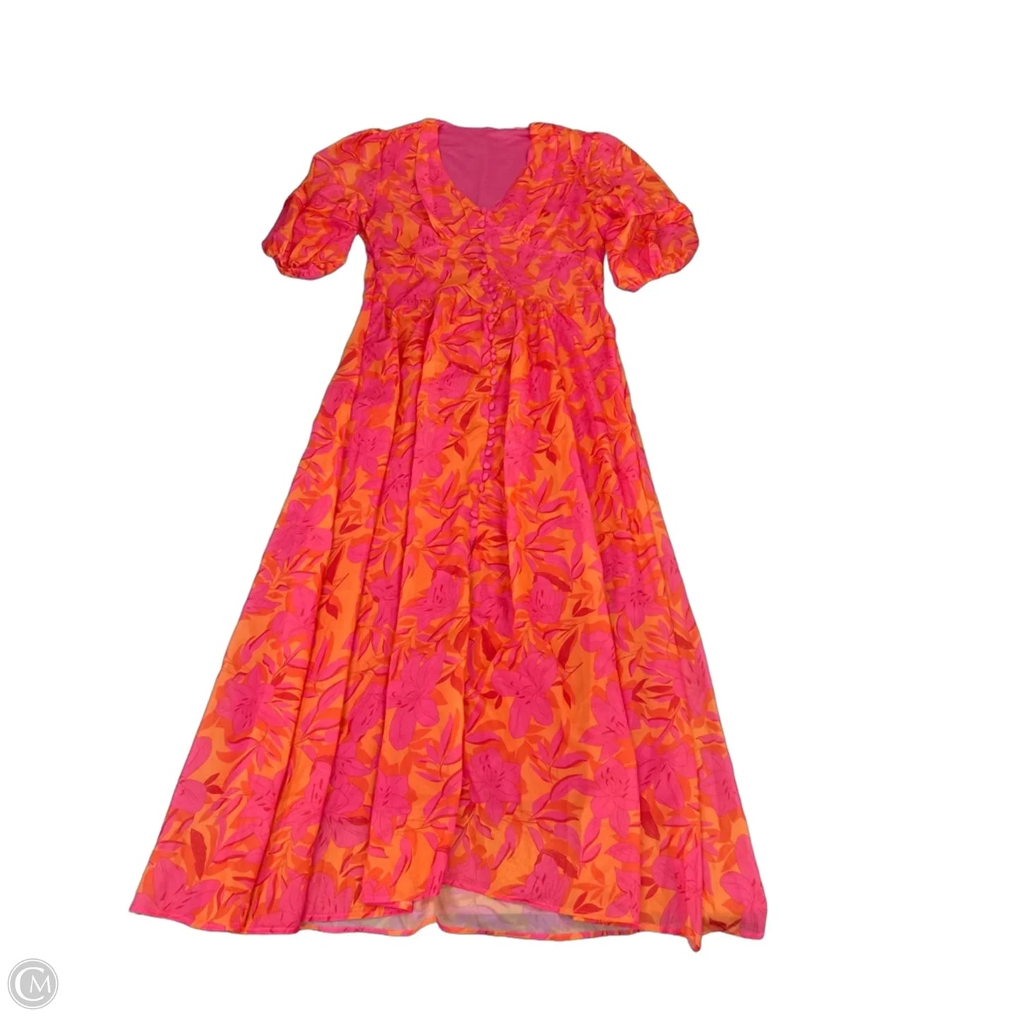 Dress Casual Maxi By Cme In Orange & Pink, Size: Xl