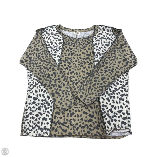 Top Long Sleeve By Bibi In Animal Print, Size: M