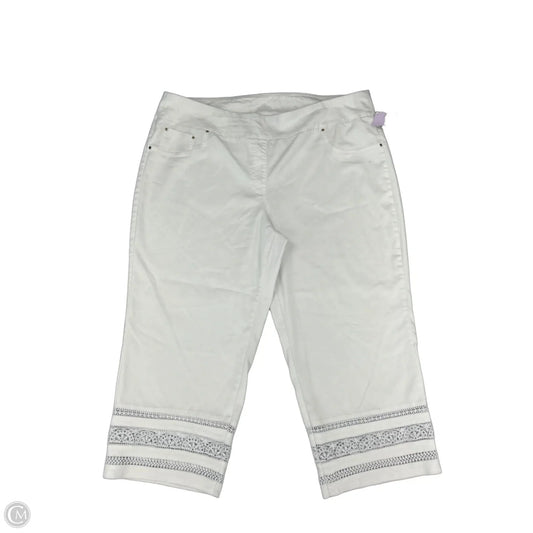 Pants Cropped By Ruby Rd In White, Size: 18w