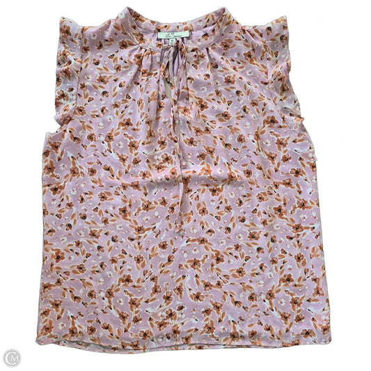 Top Sleeveless By Cmc In Orange & Pink, Size: M
