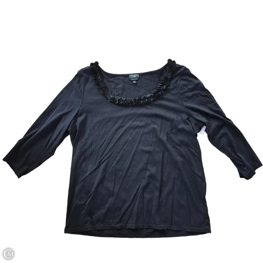 Top 3/4 Sleeve By Talbots In Black, Size: 1x