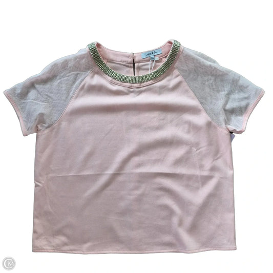 Top Short Sleeve By Cmf In Pink, Size: L