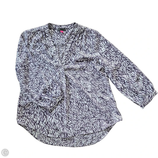 Top Long Sleeve By Vince Camuto In Purple & White, Size: S