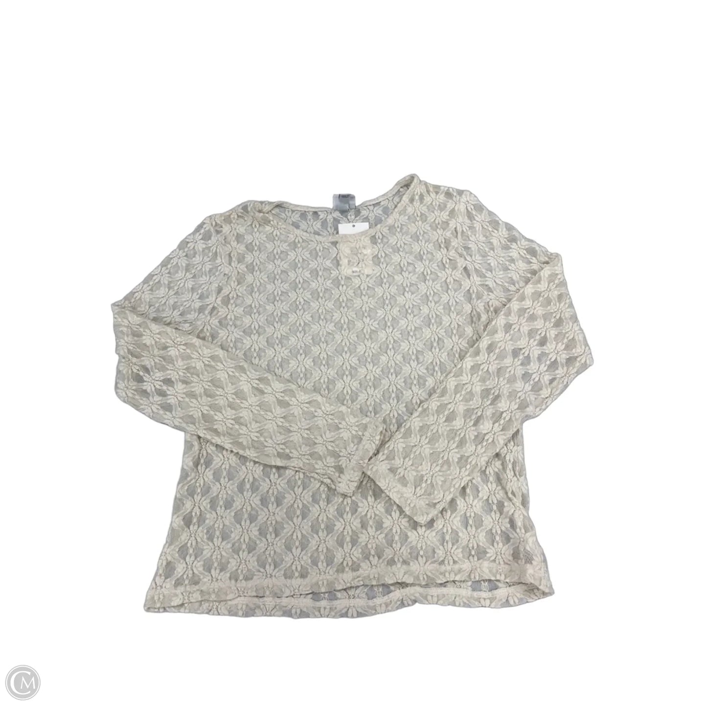 Top Long Sleeve By A New Day In Cream, Size: L