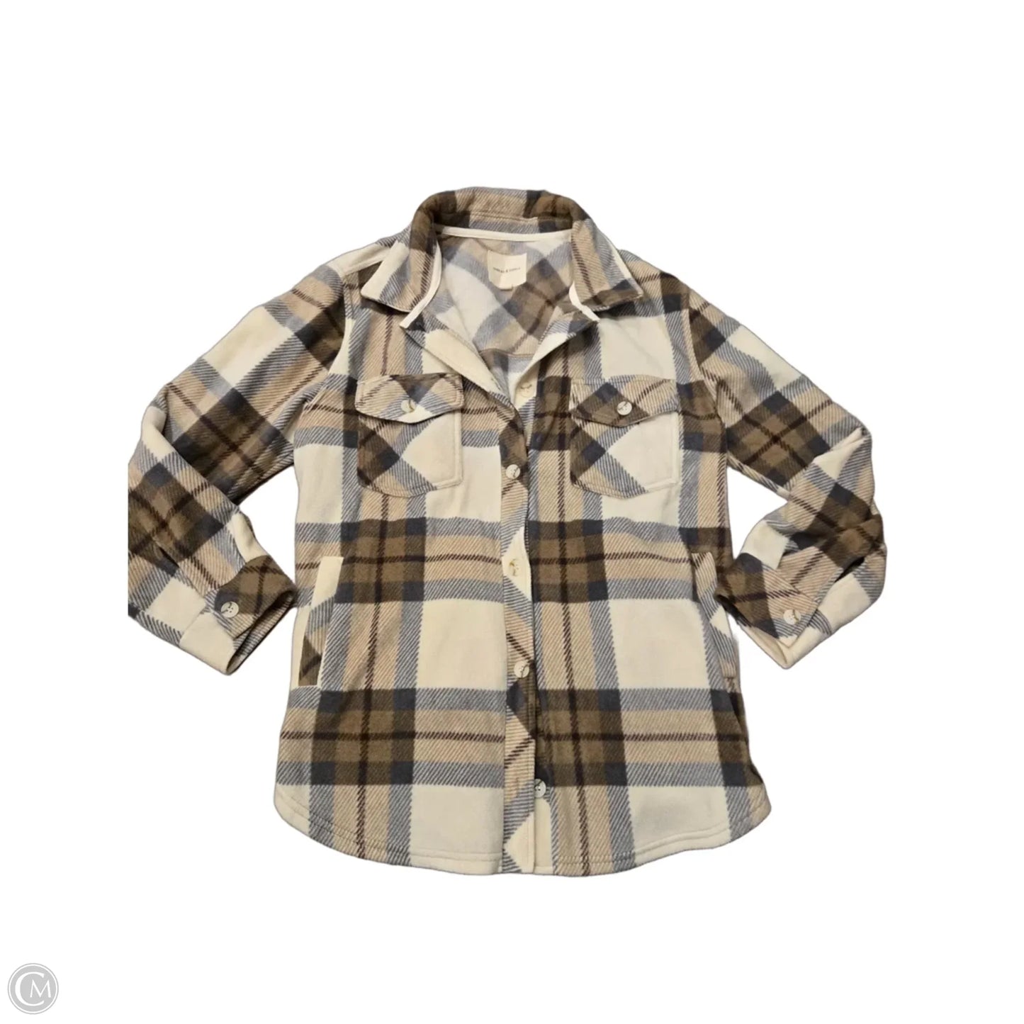 Jacket Shirt By Thread And Supply In Cream & Grey, Size: Xl