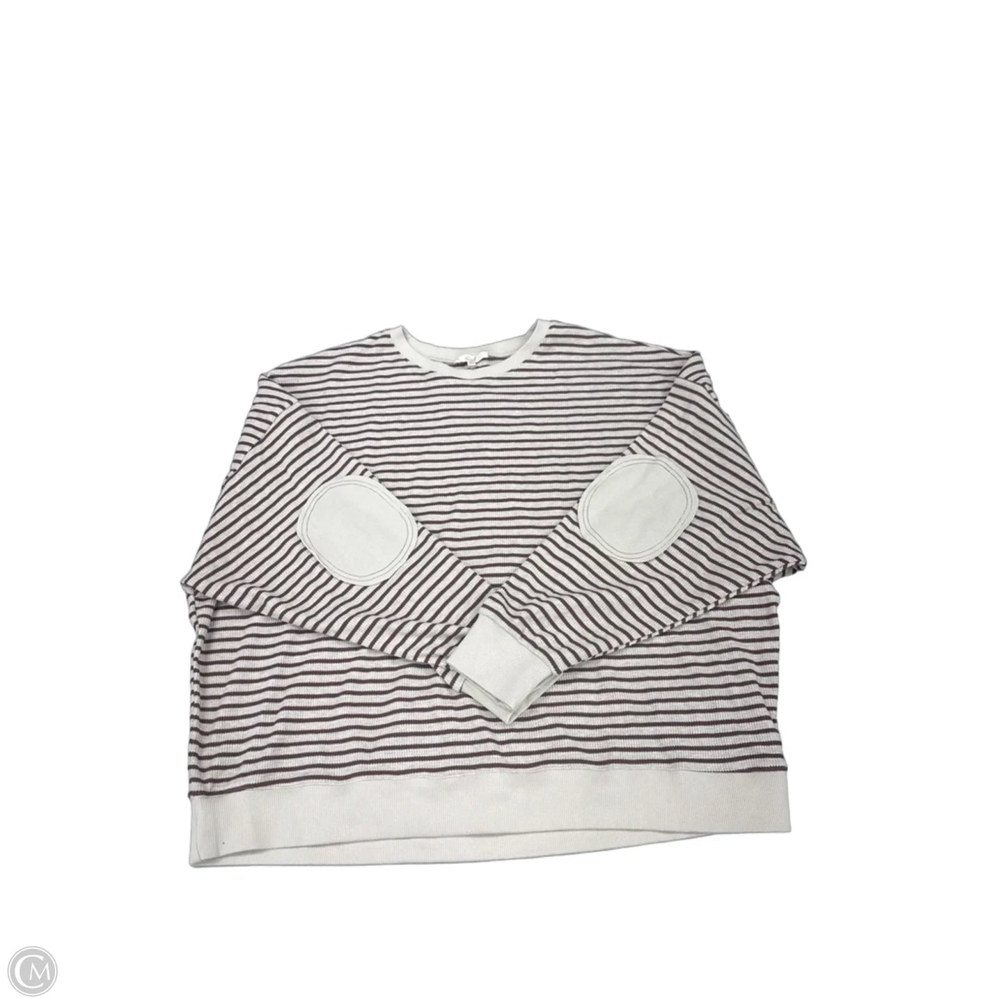 Top Long Sleeve By Easel In Brown & Cream, Size: M
