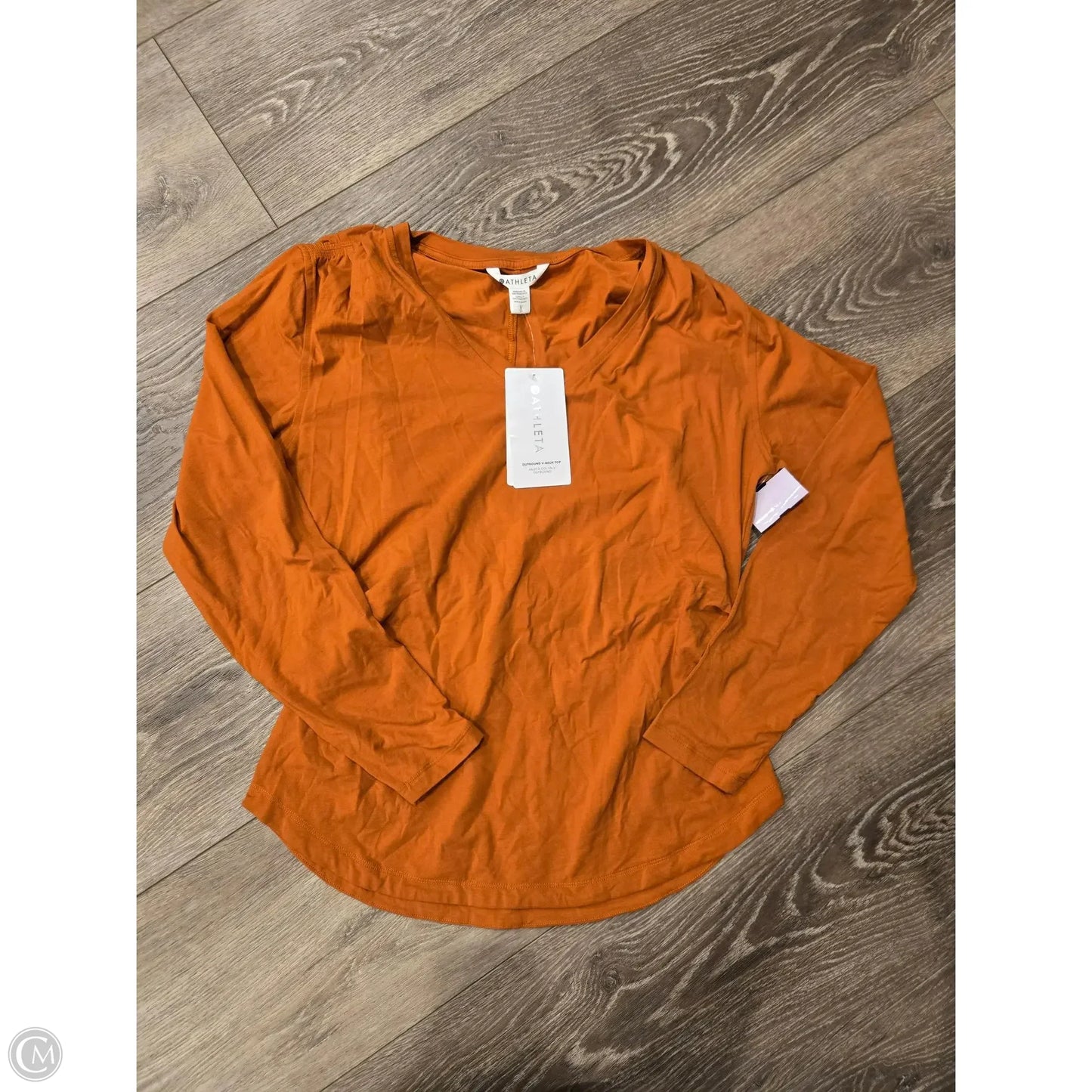 Top Long Sleeve By Athleta In Orange, Size: L