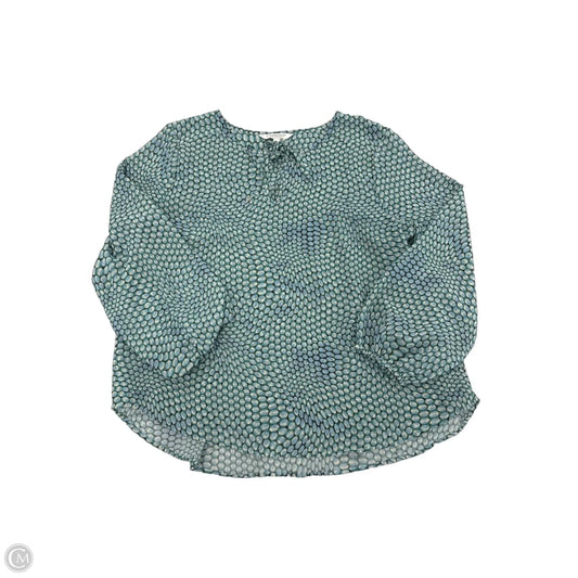 Blouse Long Sleeve By Liverpool In Blue & Green, Size: S