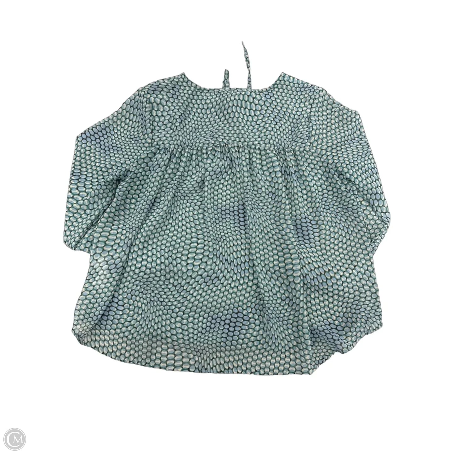 Blouse Long Sleeve By Liverpool In Blue & Green, Size: S
