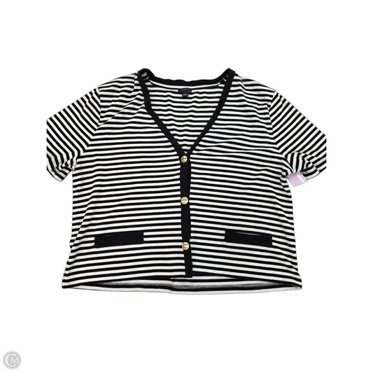 Top Short Sleeve By Ann Taylor In Black & White, Size: L