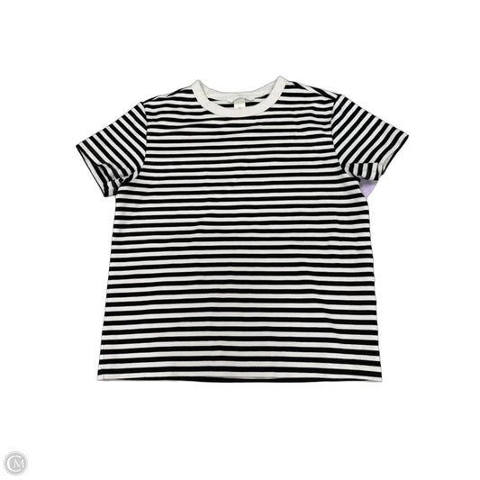 Top Short Sleeve By H&m In Striped Pattern, Size: S