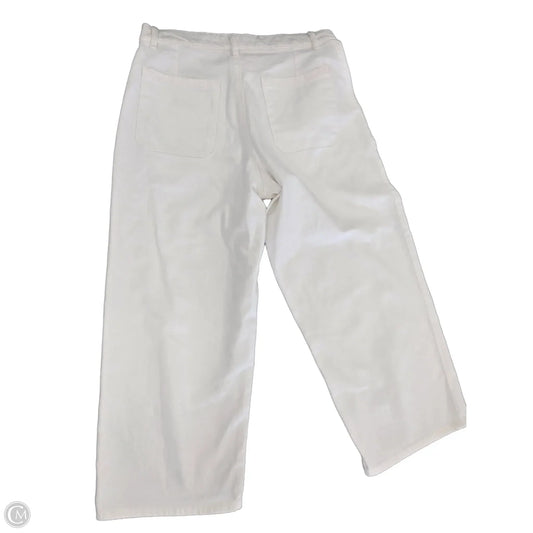 Jeans Cropped By Lucky Brand In White Denim, Size: 14