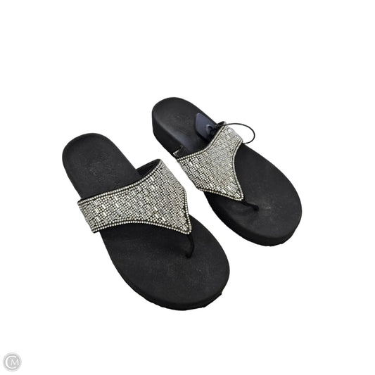 Sandals Flip Flops By Skechers In Silver, Size: 10