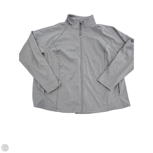 Athletic Top Long Sleeve Collar By Tek Gear In Grey, Size: 3x