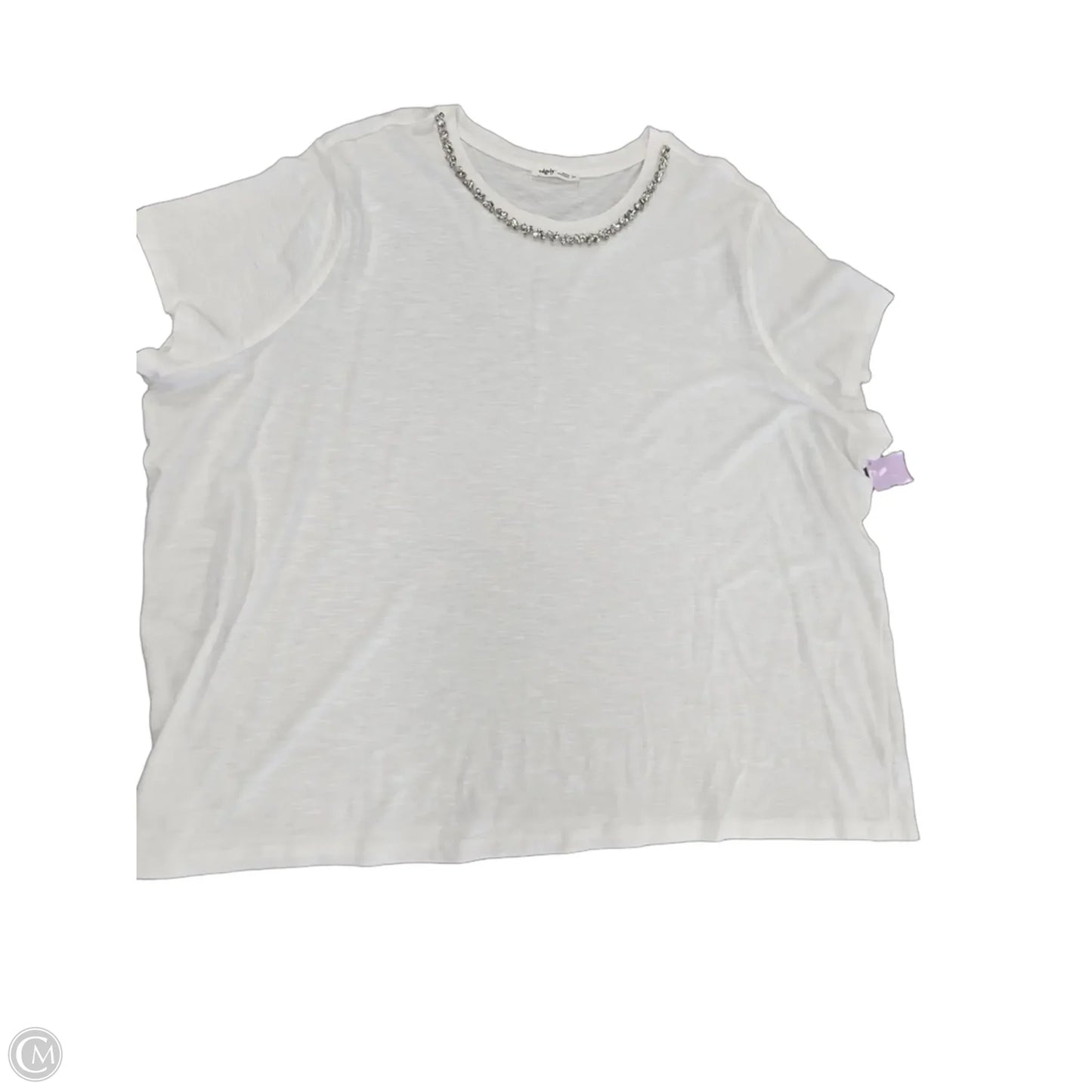 Top Short Sleeve Basic By Edgely In White, Size: 3x
