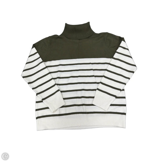 Sweatshirt Collar By Kirundo In Green & White, Size: M