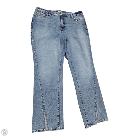 Jeans Wide Leg By Good American In Blue Denim, Size: 16