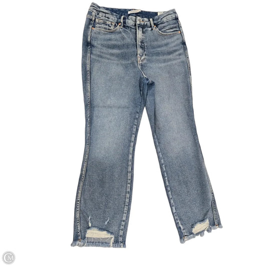 Jeans Cropped By Good American In Blue Denim, Size: 14