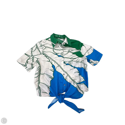 Top Short Sleeve By T Tahari In Blue & Green, Size: S