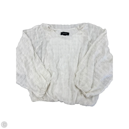 Top Long Sleeve By Karen Kane In White, Size: S