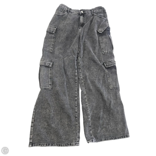 Jeans Wide Leg By Shein In Black Denim, Size: 18