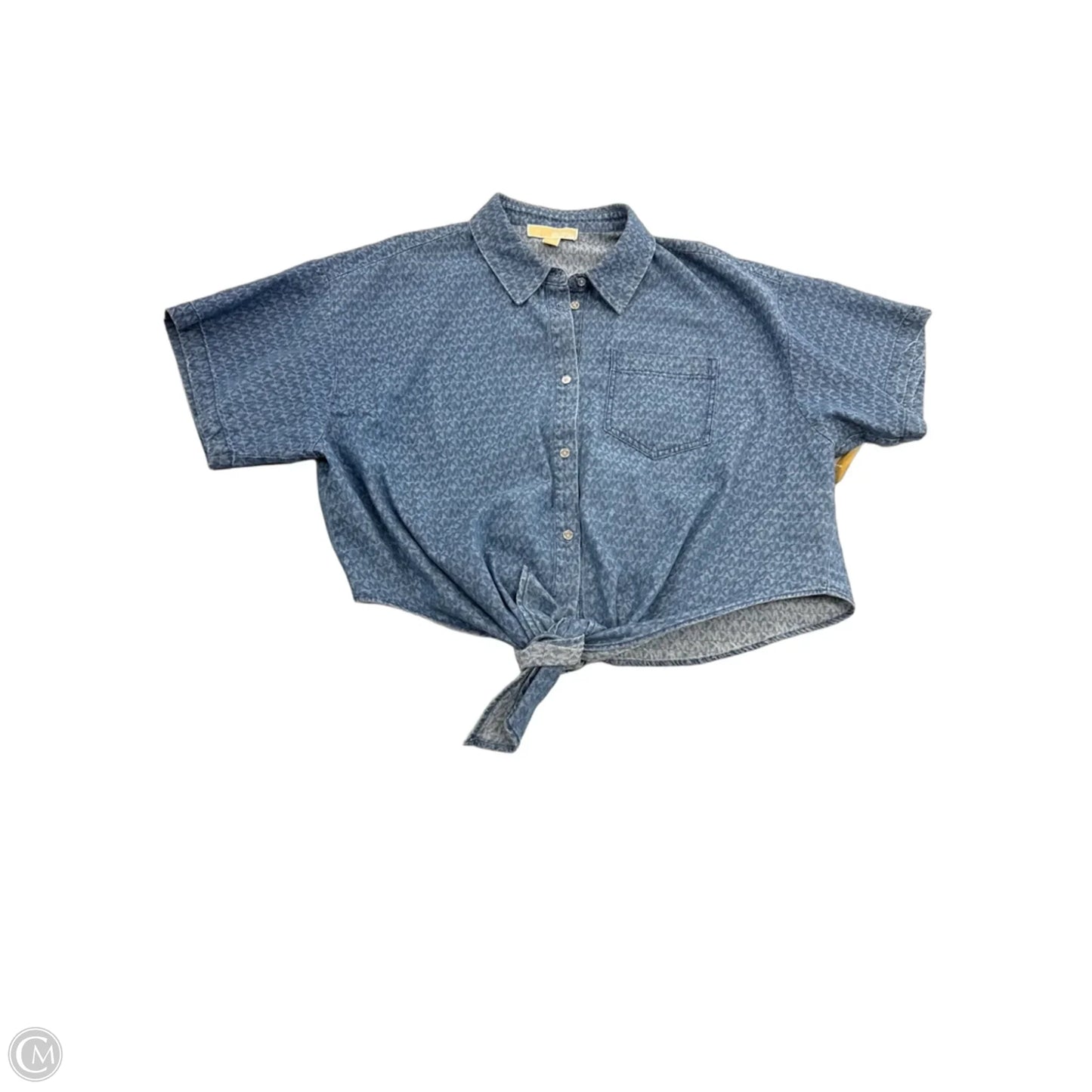 Top Short Sleeve By Michael By Michael Kors In Blue Denim, Size: Xl