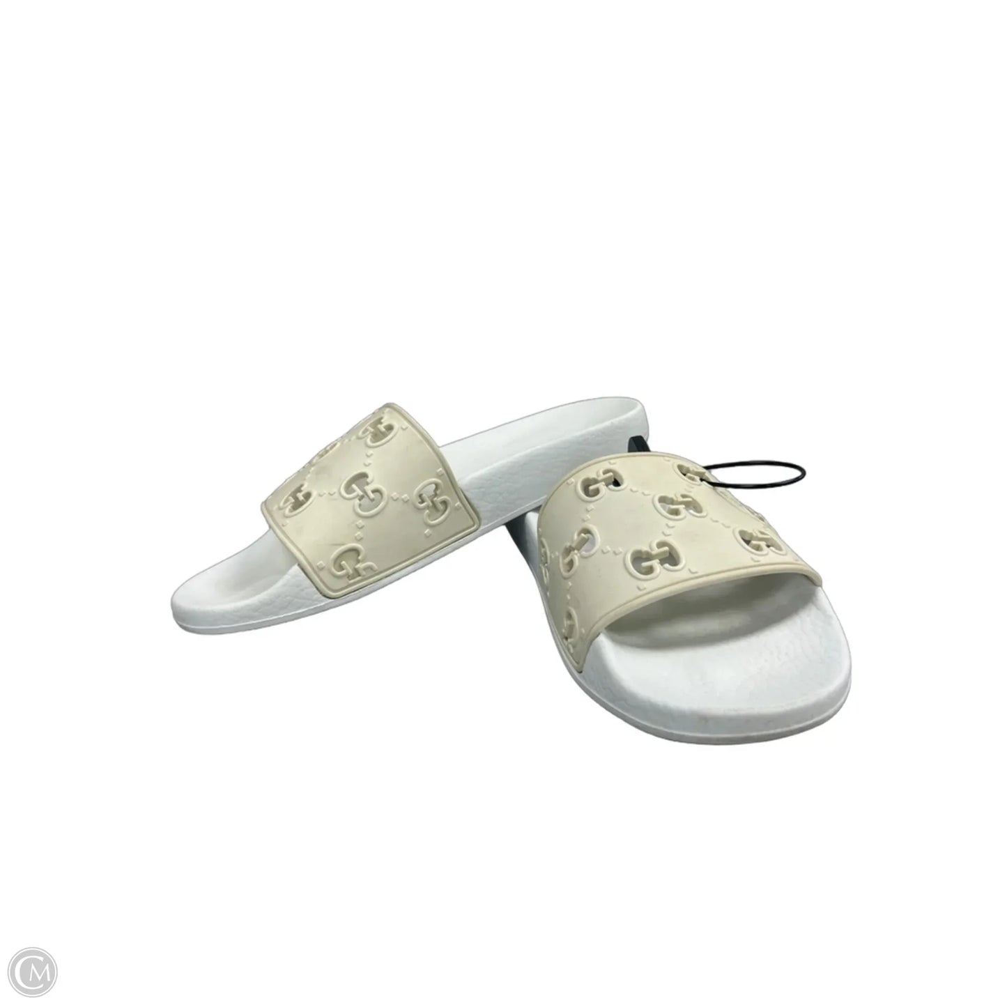 Sandals Luxury Designer By Gucci In White, Size: 7.5