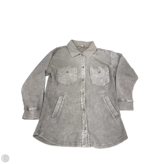 Top Long Sleeve By Mono B In Grey, Size: S
